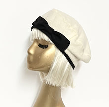 Load image into Gallery viewer, White Beret Hat Bow