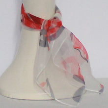 Load image into Gallery viewer, White &amp; Red Chiffon Scarf