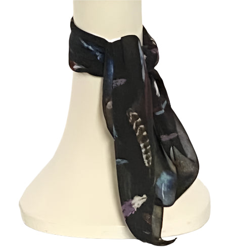 Black Chiffon Scarf