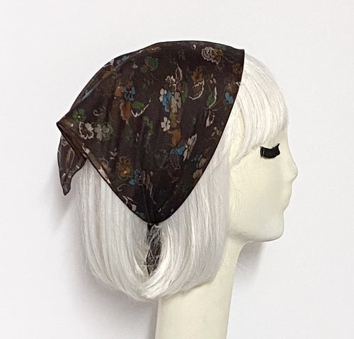 Brown Floral Scarf