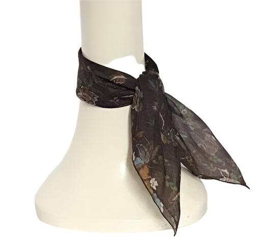 Brown Floral Scarf.