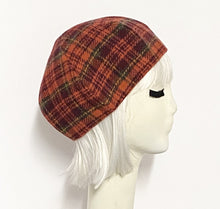 Load image into Gallery viewer, Red Plaid Beret Hat