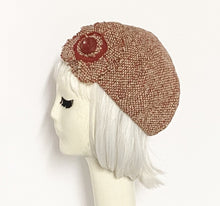 Load image into Gallery viewer, Red Wool Beret Flower