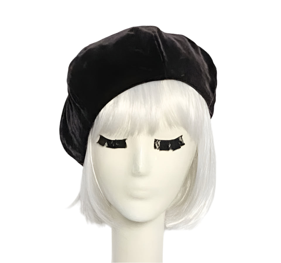 Brown Velvet Beret Hat