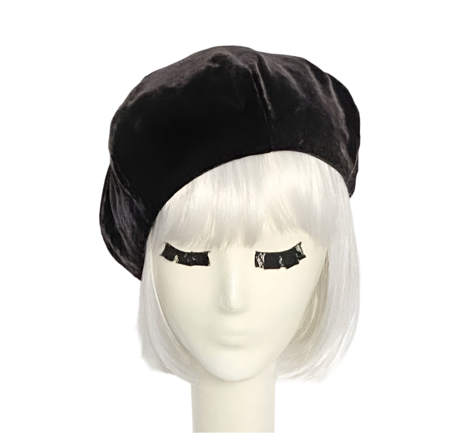 Brown Velvet Beret Hat