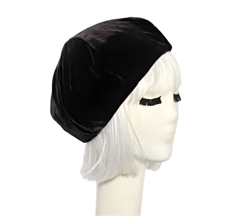 Brown Velvet Beret Hat