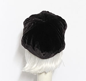 Brown Velvet Beret Hat