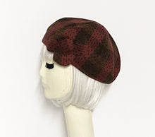 Load image into Gallery viewer, Red Wool Beret Flower
