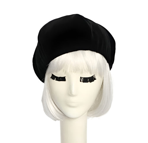 Black Velvet Beret Hat