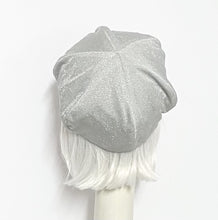 Load image into Gallery viewer, Silver Metallic Beret Hat