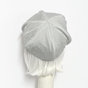 Silver Metallic Beret Hat