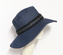 Load image into Gallery viewer, Denim Wide Brim Hat Black Band