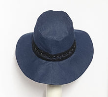 Load image into Gallery viewer, Denim Wide Brim Hat Black Band