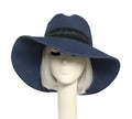 Denim Wide Brim Hat Black Band