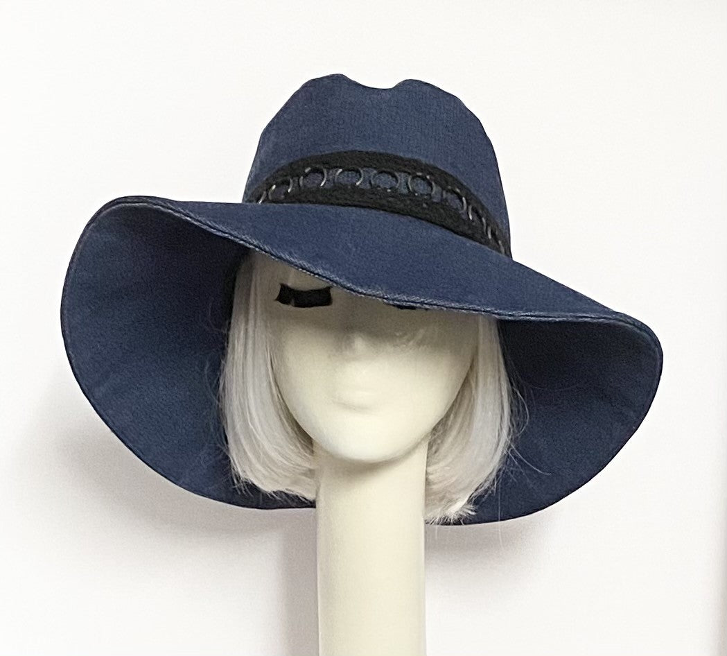 Wide Brim Hat Denim Hat Blue Denim Hat Blue Womens Hat 