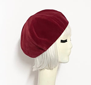 Red Velveteen Beret Hat