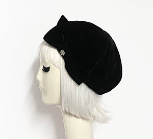 Velvet Beret Hat bow