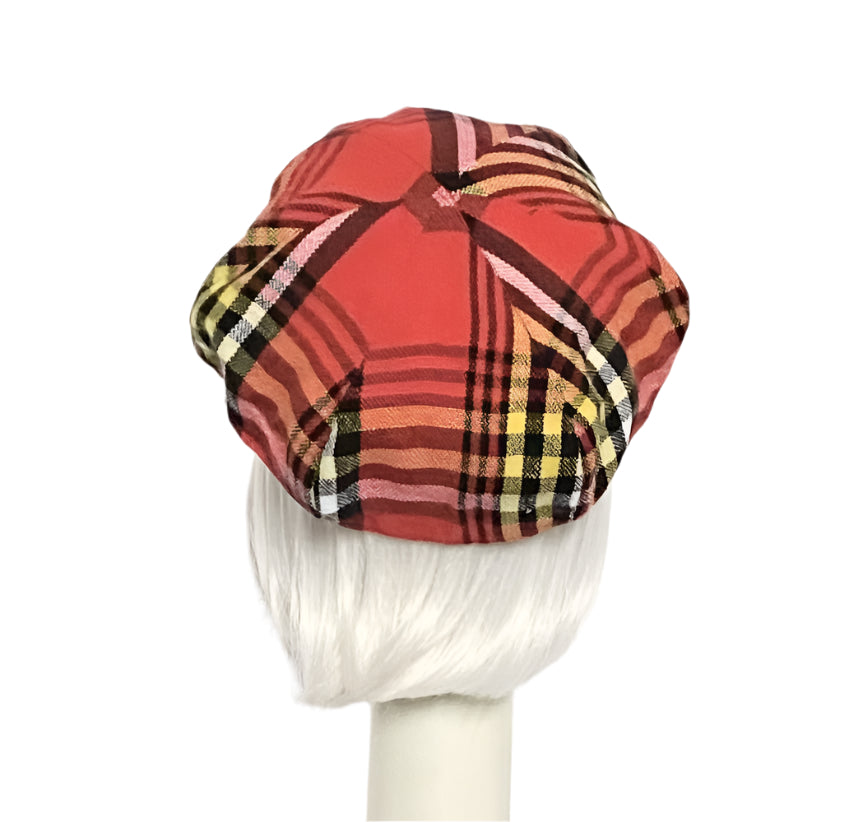 Plaid Beret Hat