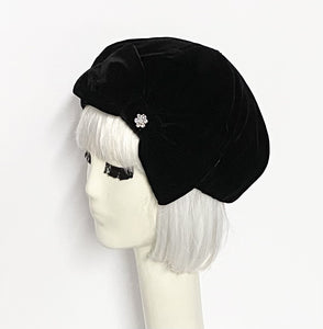 Velvet Beret Hat Bow