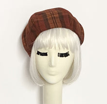 Load image into Gallery viewer, Rust Plaid Beret Hat