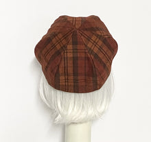 Load image into Gallery viewer, Rust Plaid Beret Hat