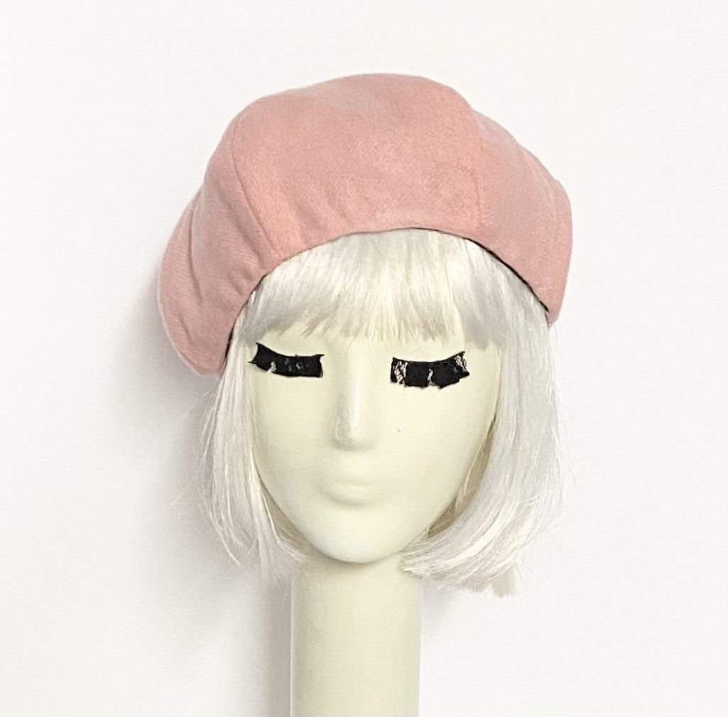 Pink Wool Beret Hat