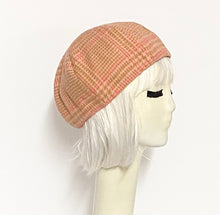 Load image into Gallery viewer, Beret Hat Pink Plaid