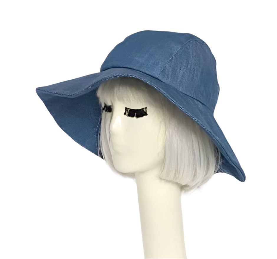 Wide Brim Denim Hat