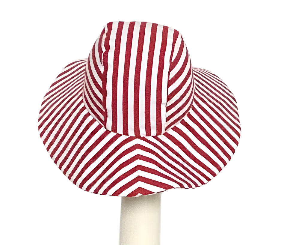 Red White Striped Sun Hat