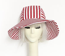 Load image into Gallery viewer, Red White Striped Sun Hat