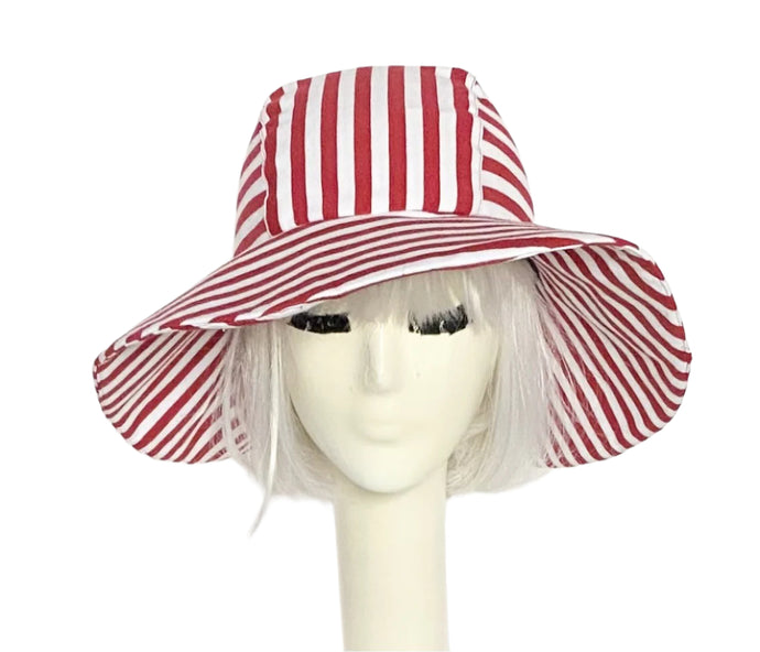 Red White Striped Sun Hat