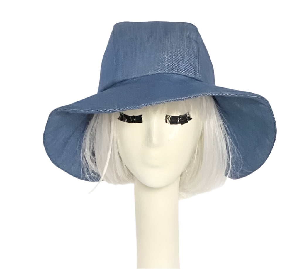 Wide Brim Denim Hat