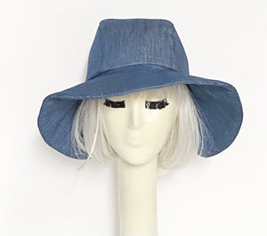 Wide Brim Denim Hat