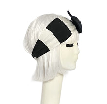 Load image into Gallery viewer, Striped Black &amp; White Headband Bow