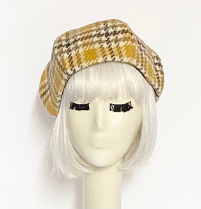 Wool Plaid Beret Hat