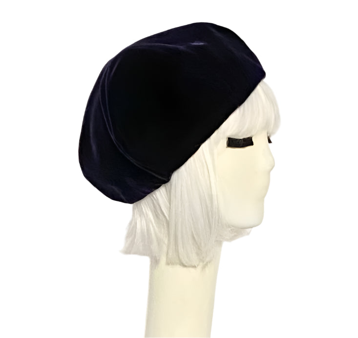 Purple Velvet Beret Hat