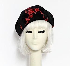 Black Velveteen Beret