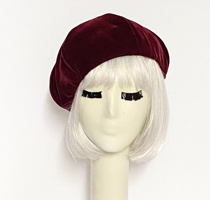 Burgundy Velvet Beret Hat – Bella Starr