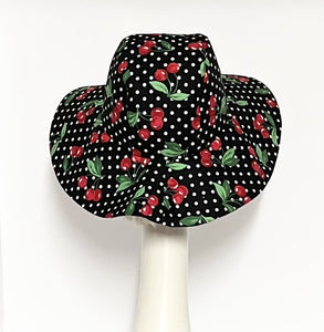 Cherry Print Cotton Sun Hat